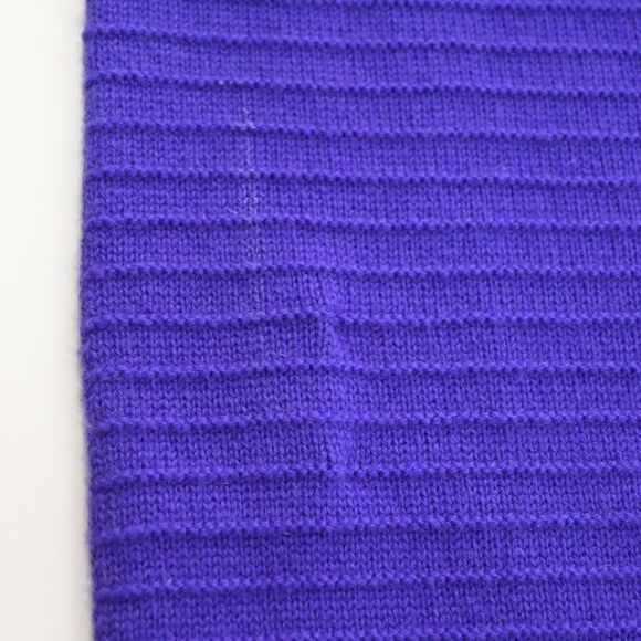 CHANEL Purple Gray Ribbed Knit Fringe Rectangle Scarf - Picture 8 of 14